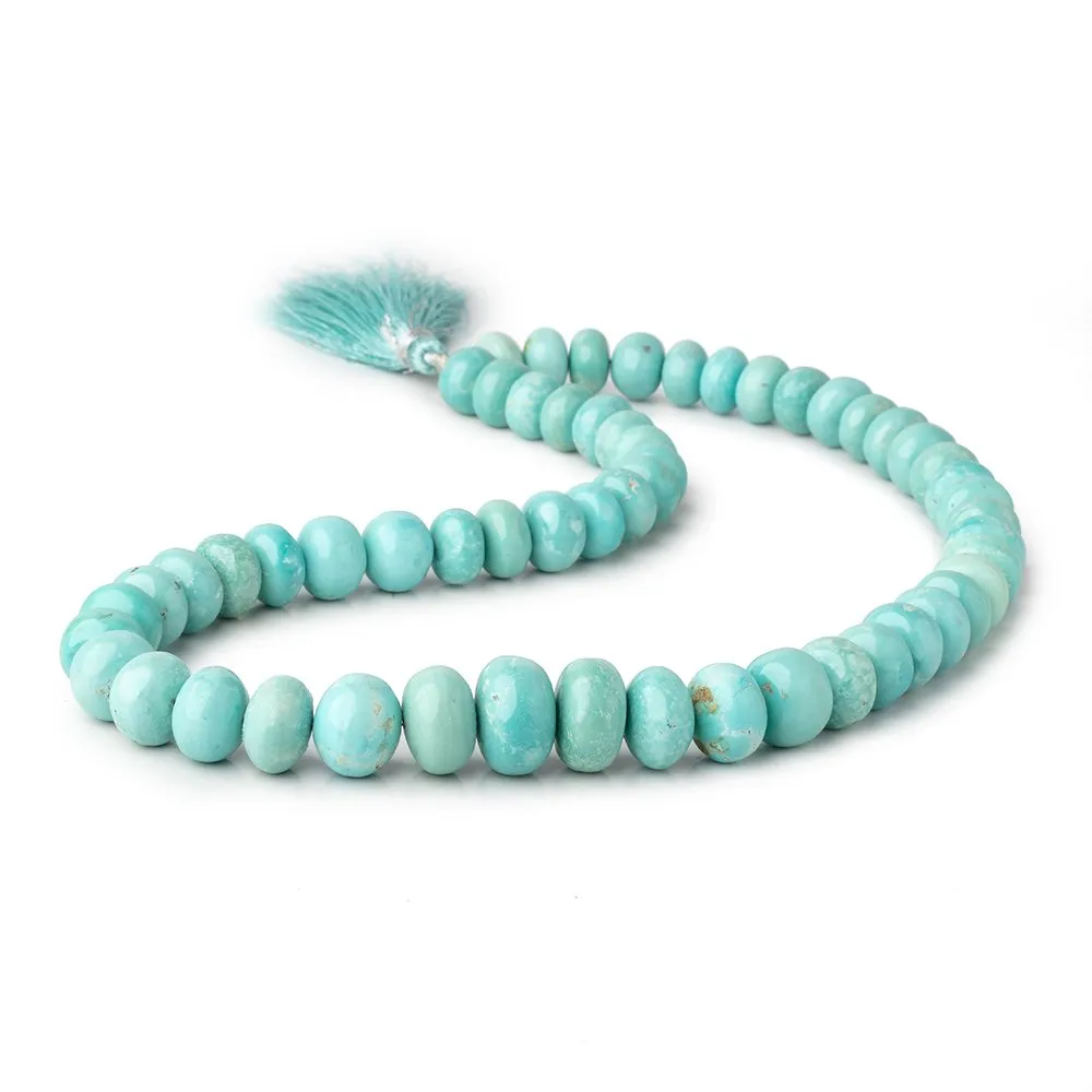 10-15.5mm Mongolian Turquoise plain rondelle beads 18 inches 54 pieces