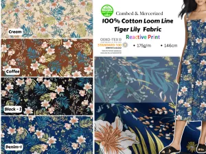 100% Cotton Loom Line Tiger Lily  Fabric - 192