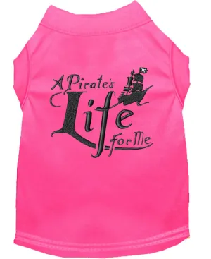 A Pirate's Life Embroidered Dog Shirt Bright Pink Lg (14)