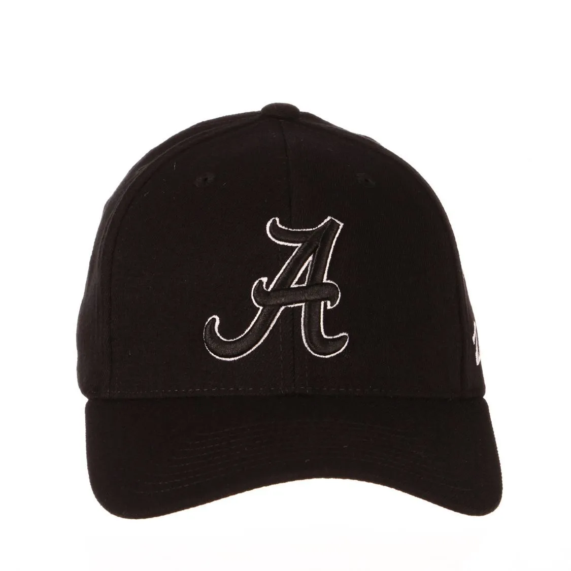 Alabama Crimson Tide Zephyr "ZH Black" Structured Stretch Fit Fitted Hat Cap