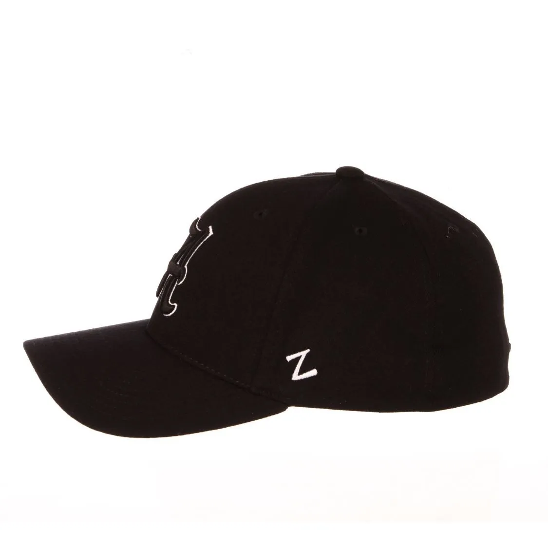 Alabama Crimson Tide Zephyr "ZH Black" Structured Stretch Fit Fitted Hat Cap