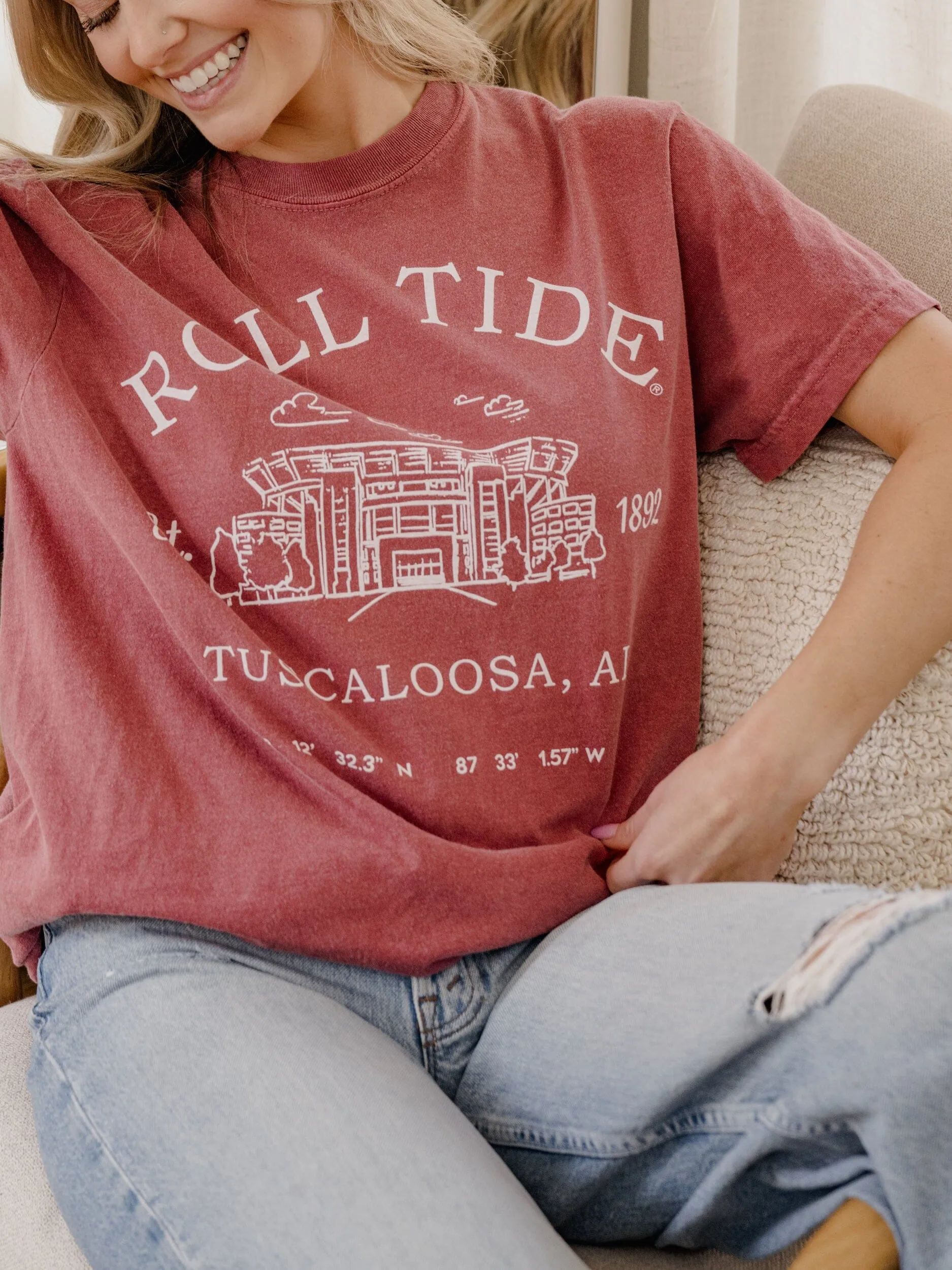 Bama Stadium Coordinates Crimson Tee