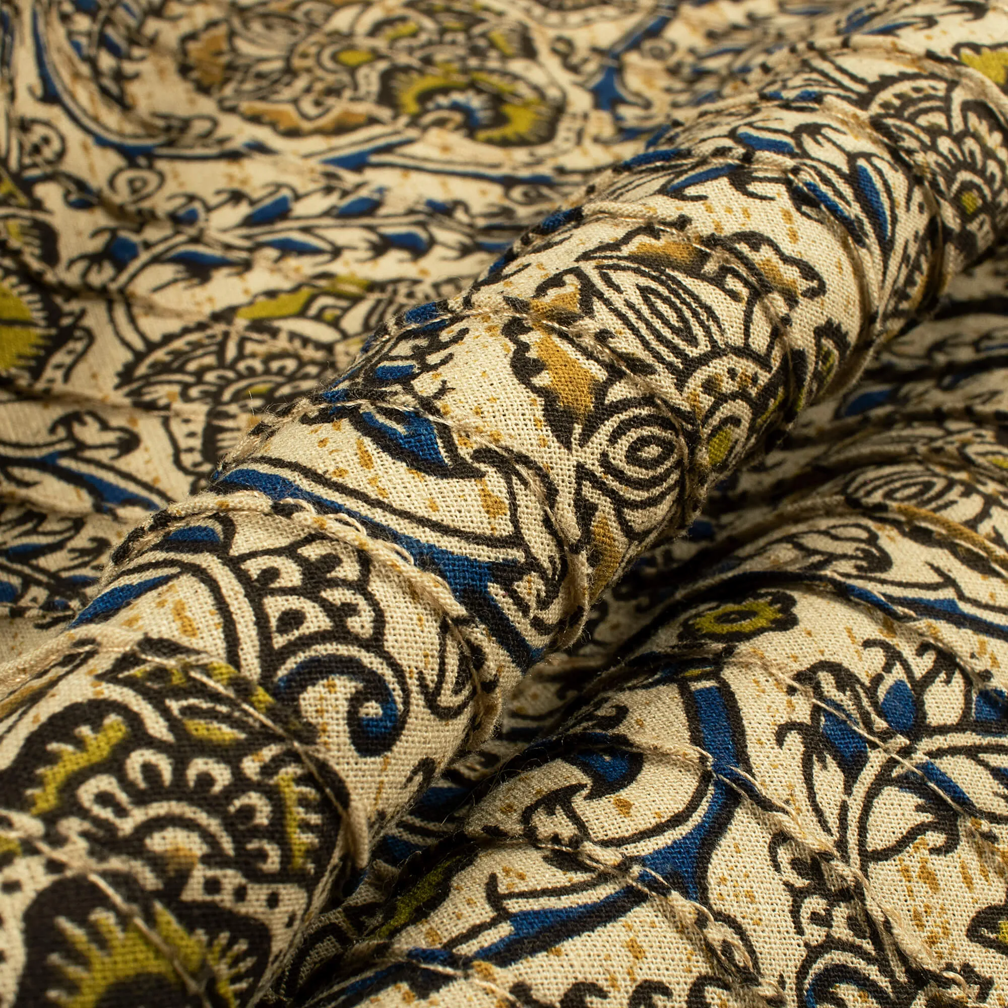 Beautiful Vintage Kalamkari Pin-Tucks Cotton Fabric