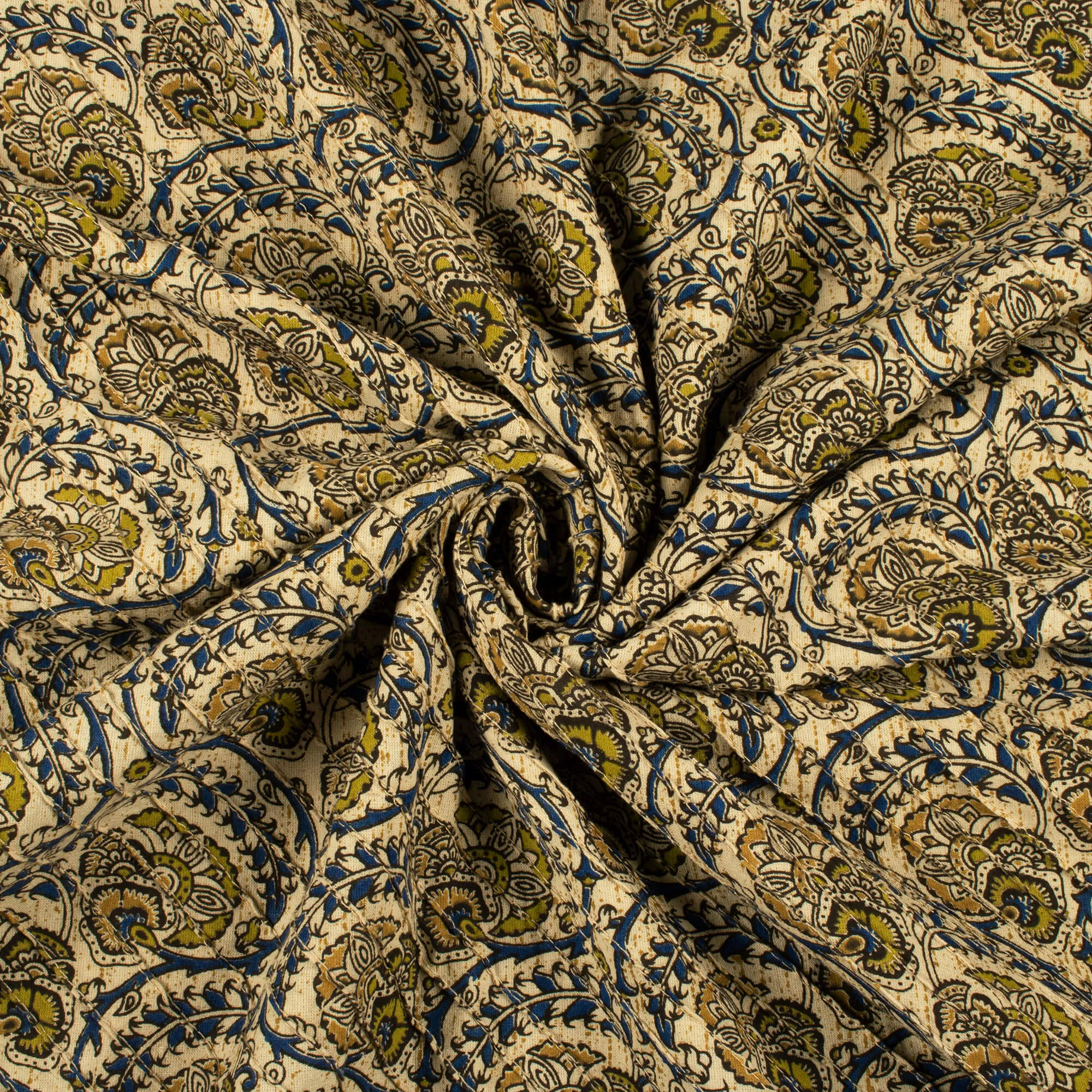 Beautiful Vintage Kalamkari Pin-Tucks Cotton Fabric