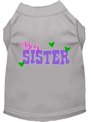 Big Sister Screen Print Dog Shirt Grey Xs