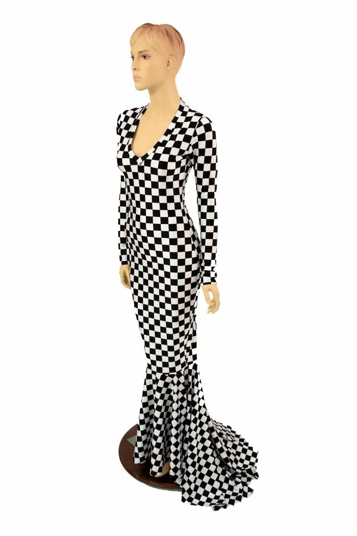 Black & White Checkered Gown