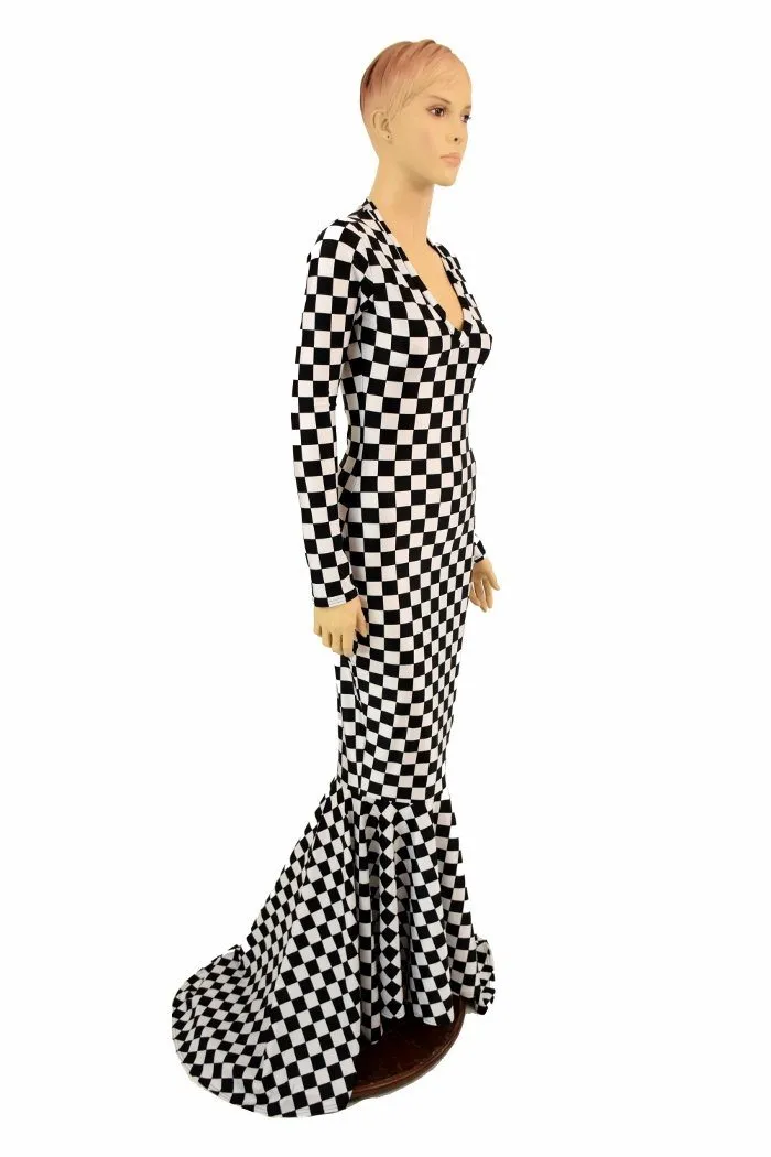 Black & White Checkered Gown