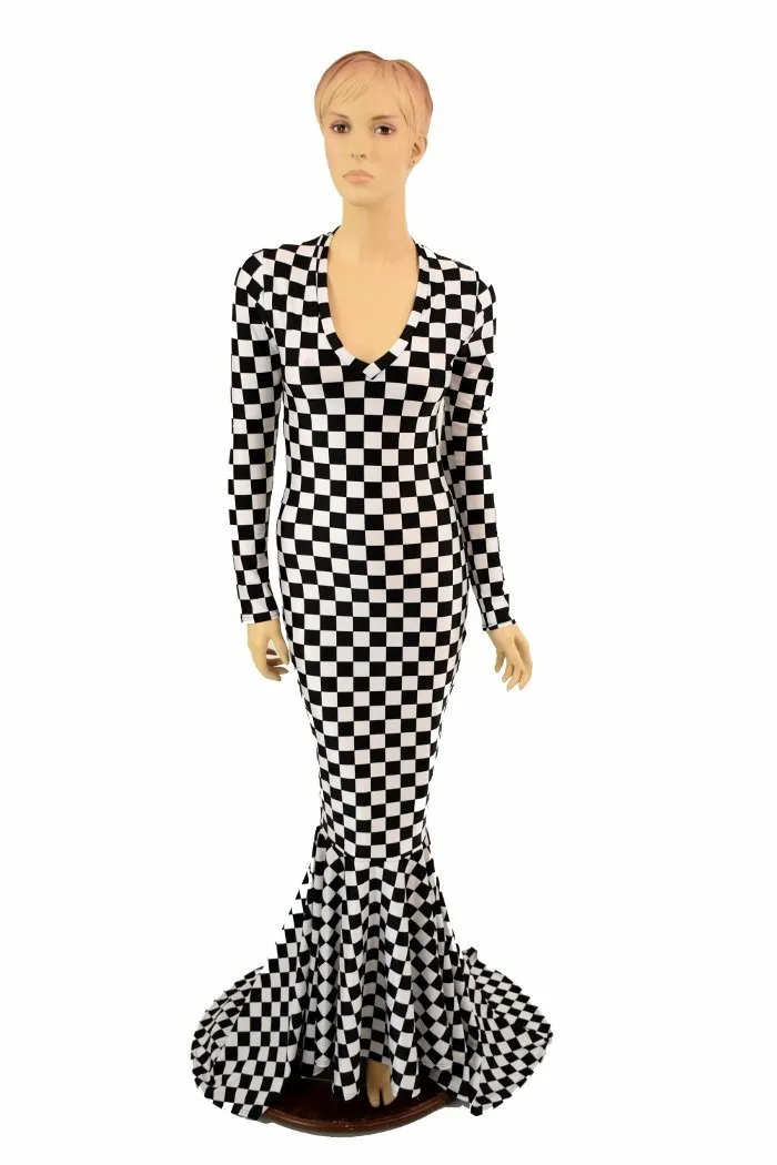 Black & White Checkered Gown