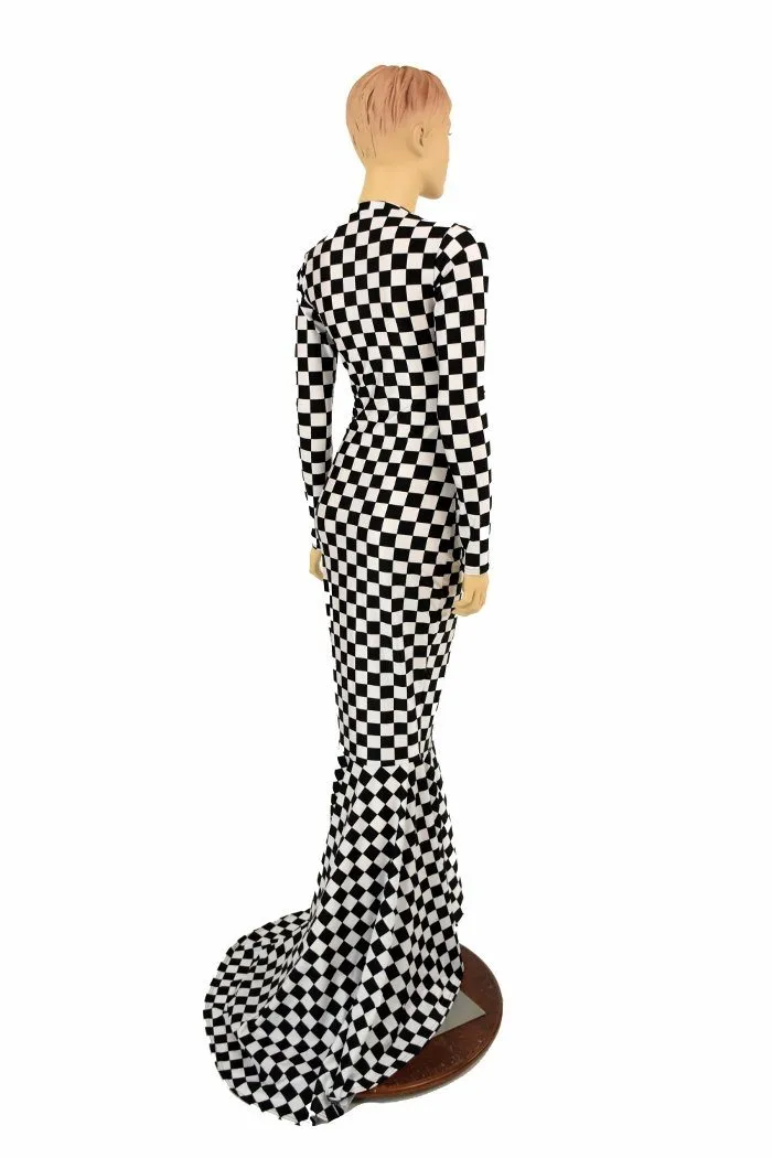 Black & White Checkered Gown