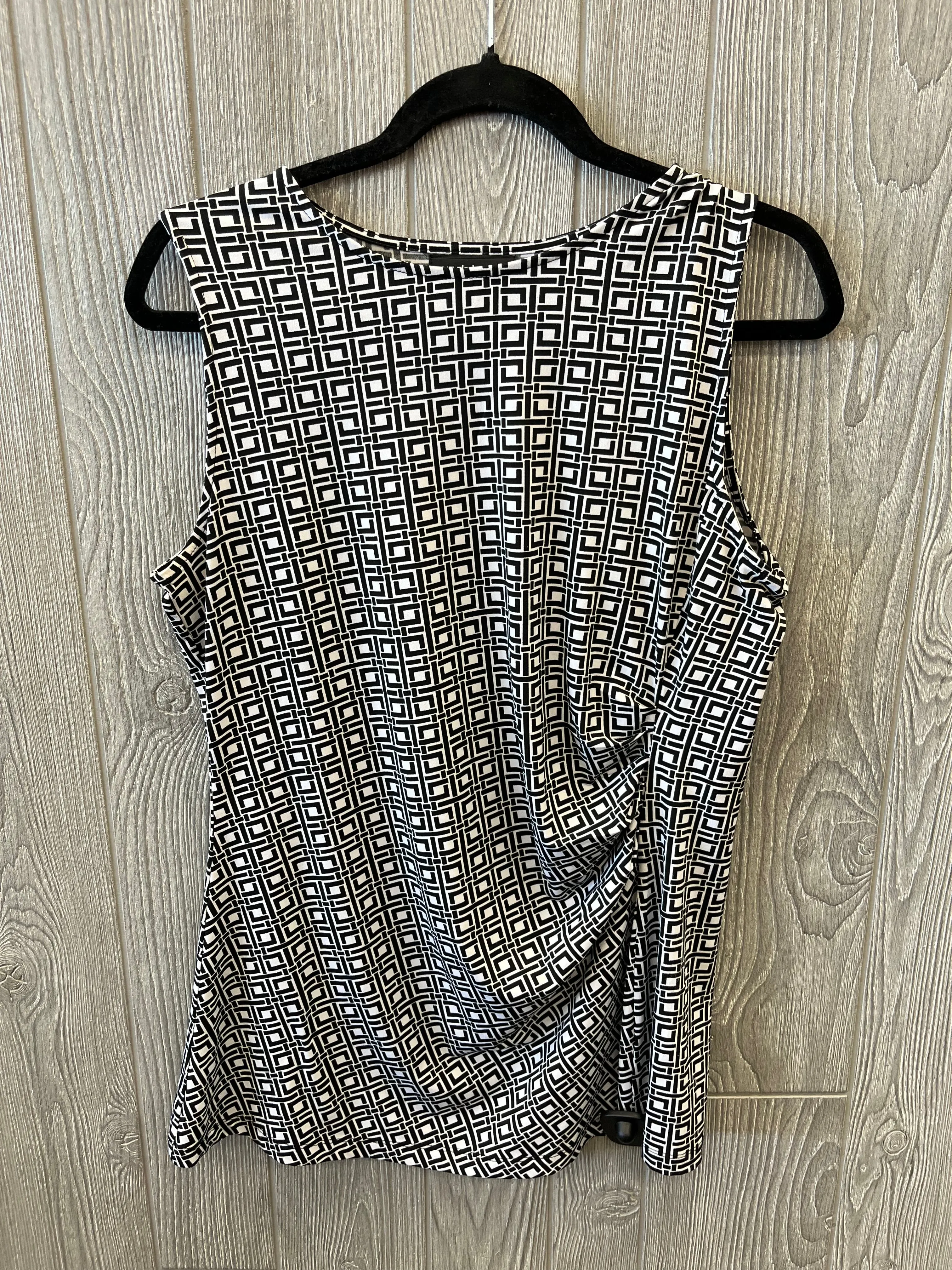 Black & White Top Sleeveless Liz Claiborne, Size M