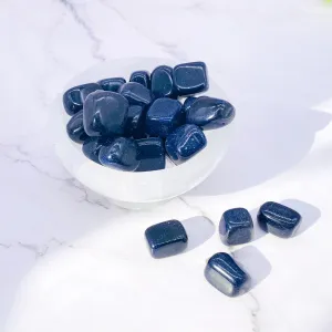 Blue Goldstone Tumble stone, 100% Genuine Goldstone, Chakra Healing Crystal, Man- Made Stone, Crystal of Ambition and Courage, Pocket stones