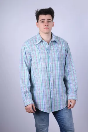 Brooks Brothers Mens L (XL) Casual Shirt Multicoloured Check Cotton Long Sleeve Top