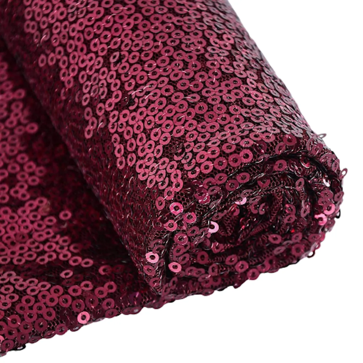 Burgundy Mini Disc All Over Sequin Nylon Mesh Fabric