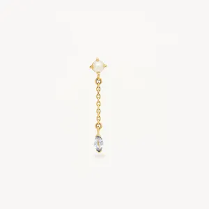 By Charlotte 14k Solid Gold Into The Blue Chain Earring