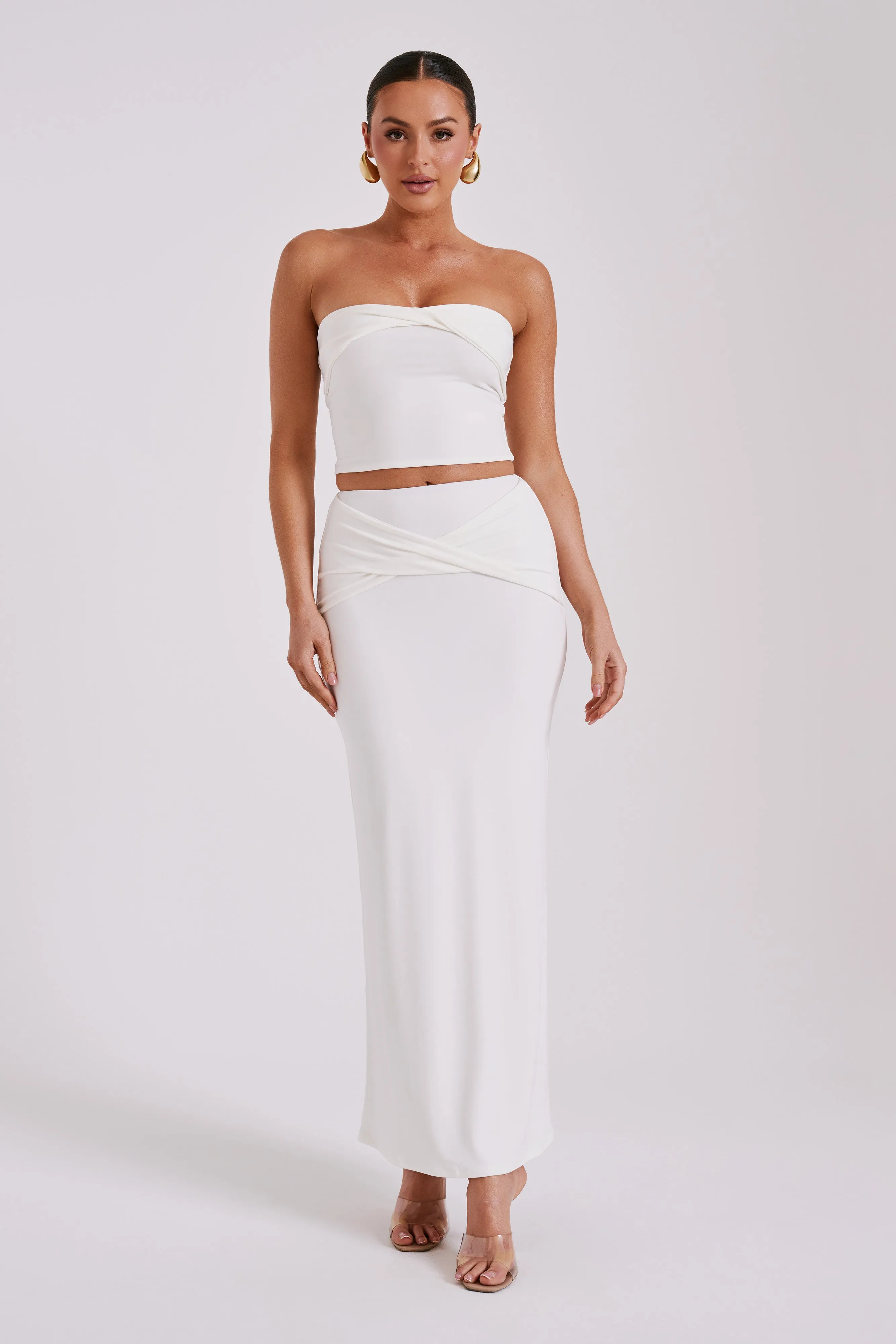 Ceri Maxi Twist Skirt - White