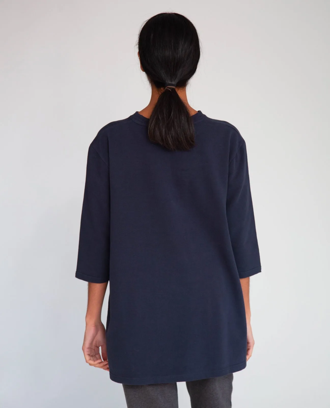 Corinne Organic Cotton Top In Navy