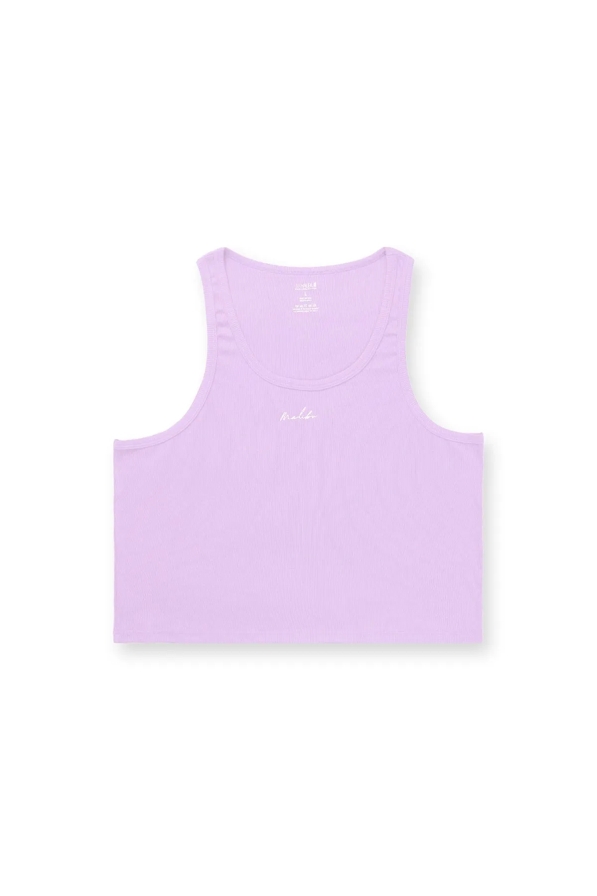 Dreamy Muscle Fit Ribbed Cropped Tank - Lavender