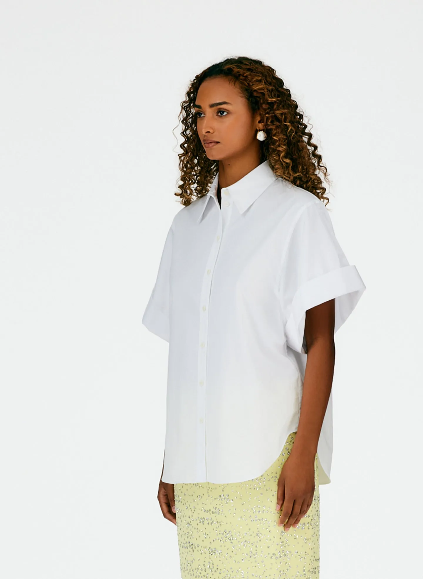 Eco Poplin Rolled Sleeve Shirt