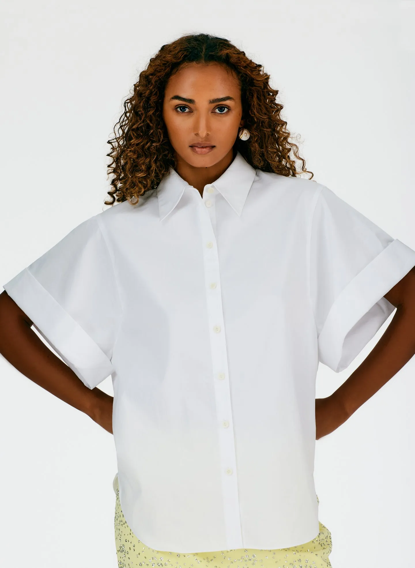 Eco Poplin Rolled Sleeve Shirt