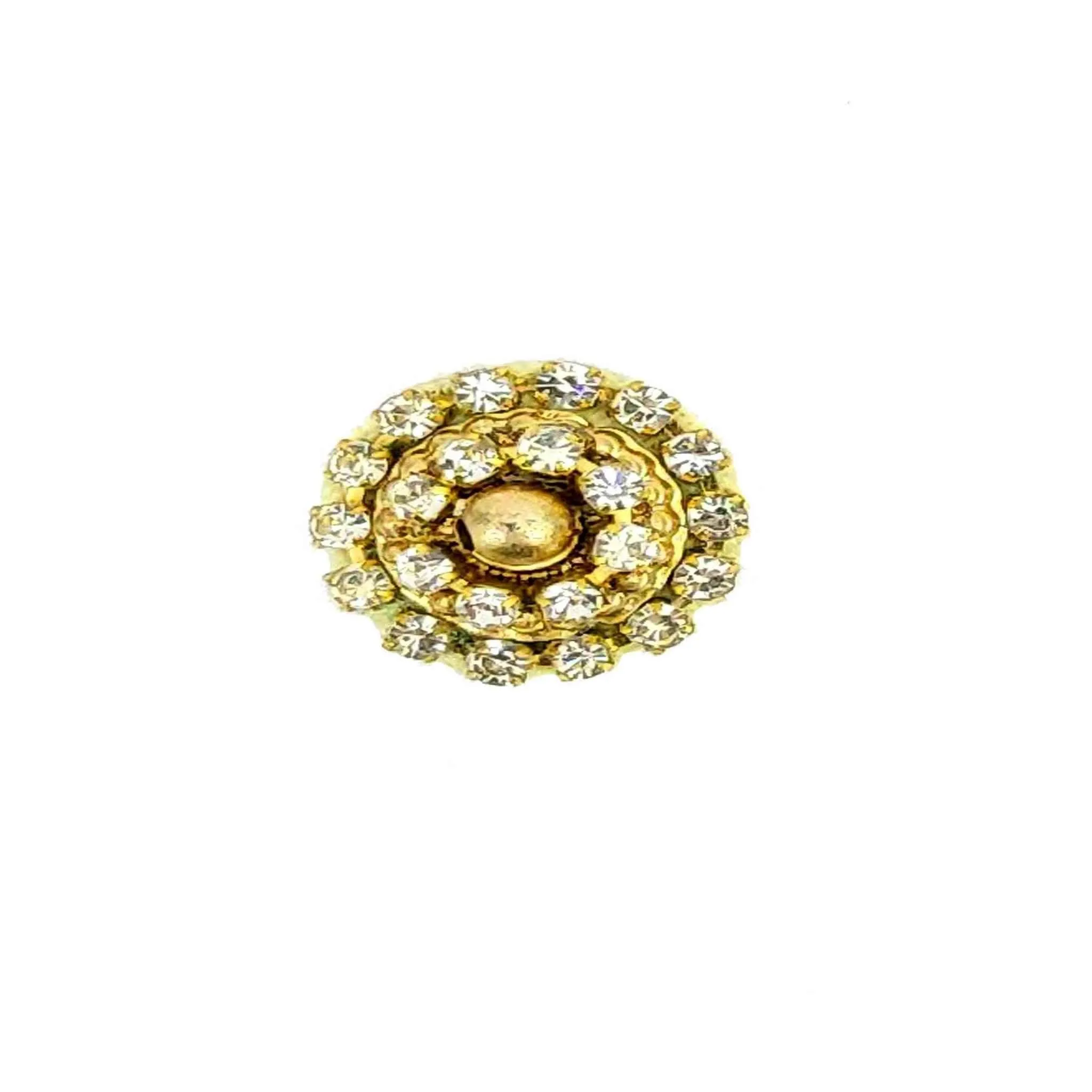 Elegant Gold Applique with Sparkling Crystals and Central Colored Gem - 11220