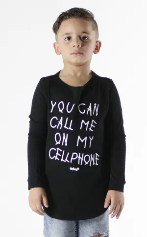 Entree Kids Hotline Bling Black Curved Hem Long Sleeve