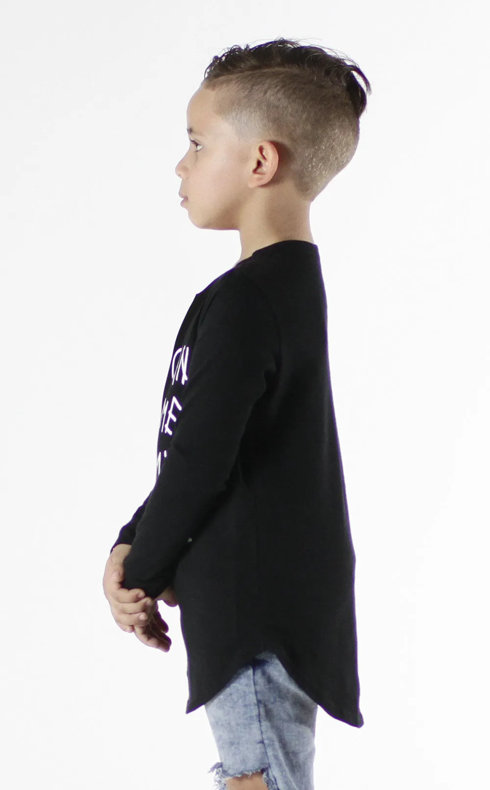 Entree Kids Hotline Bling Black Curved Hem Long Sleeve