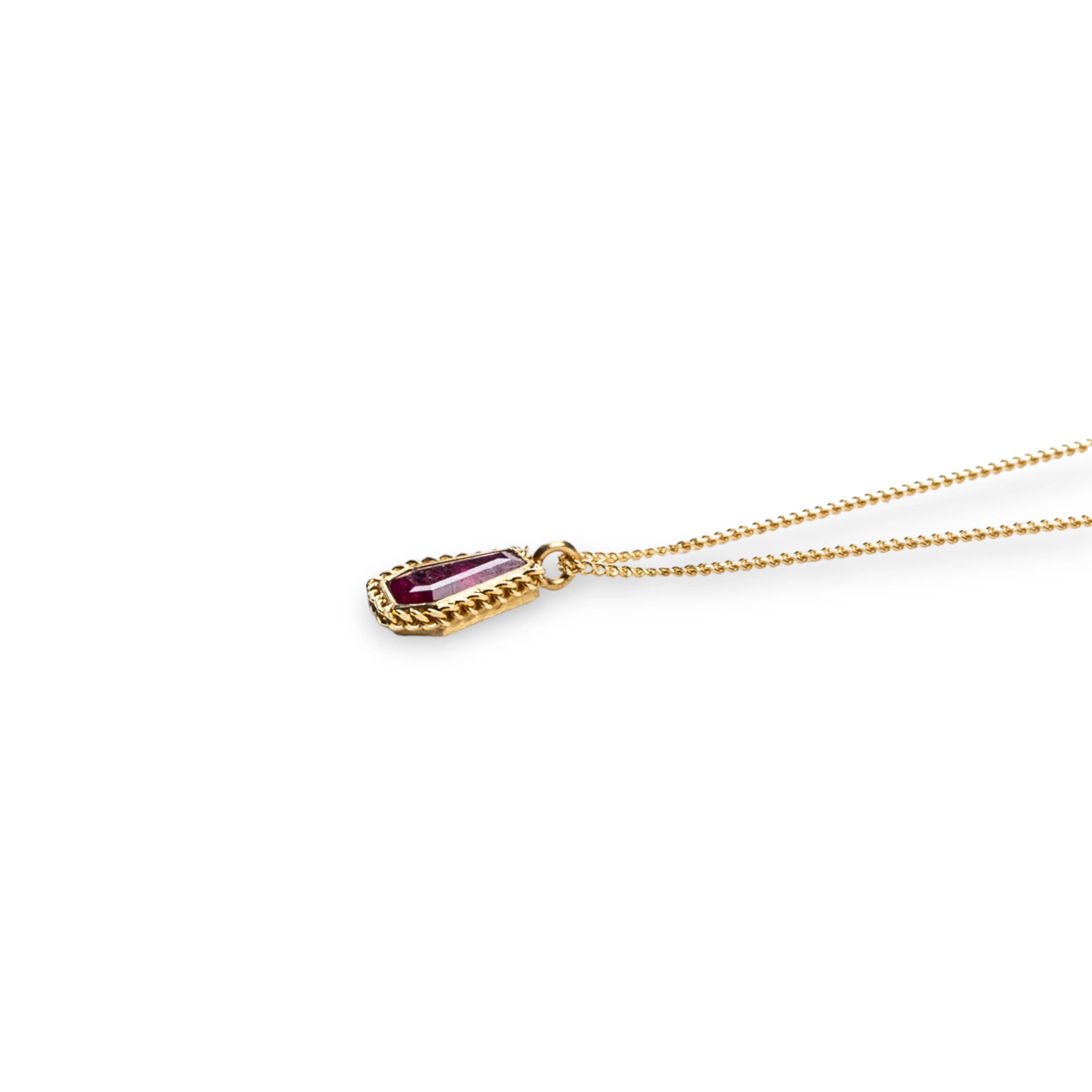 Geometric Petite Ruby Necklace