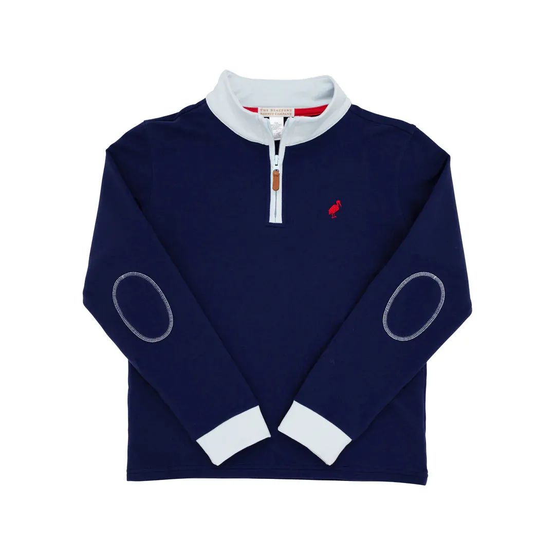 Hayword Half-Zip
Nantucket Navy With Buckhead Blue Trim & Richmond Red Stork