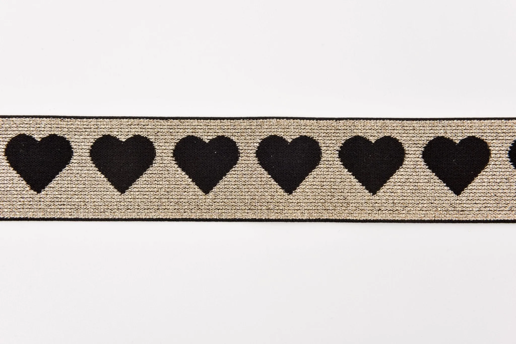 Heart Pattern Elastic Lurex Strap Band - 40mm