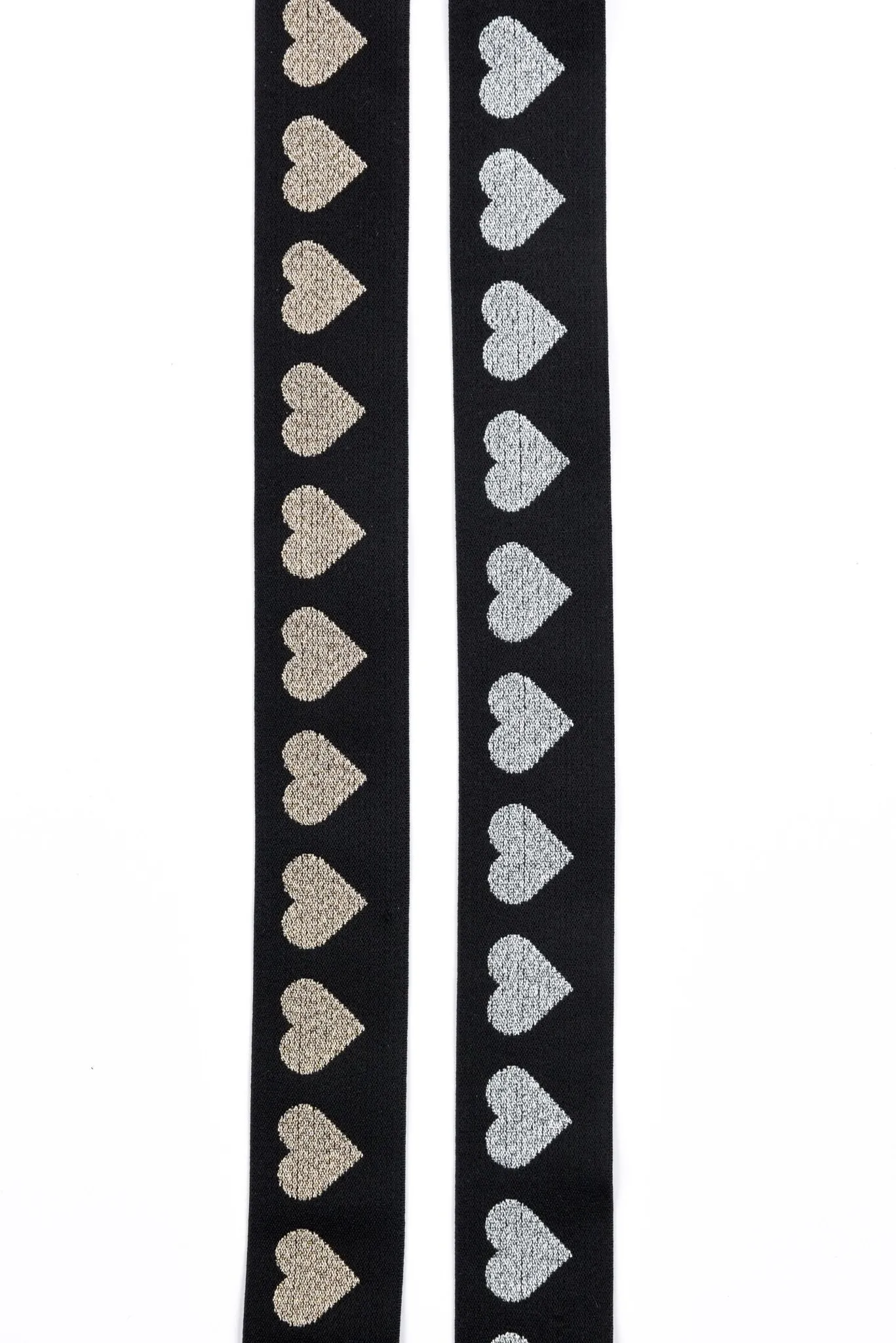 Heart Pattern Elastic Lurex Strap Band - 40mm