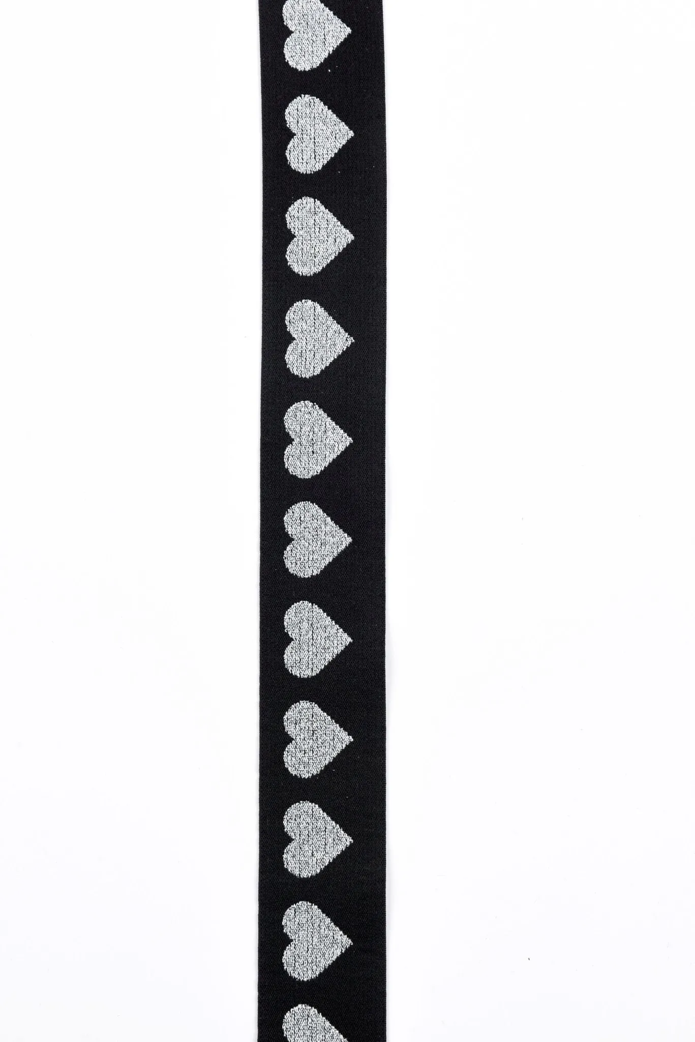 Heart Pattern Elastic Lurex Strap Band - 40mm