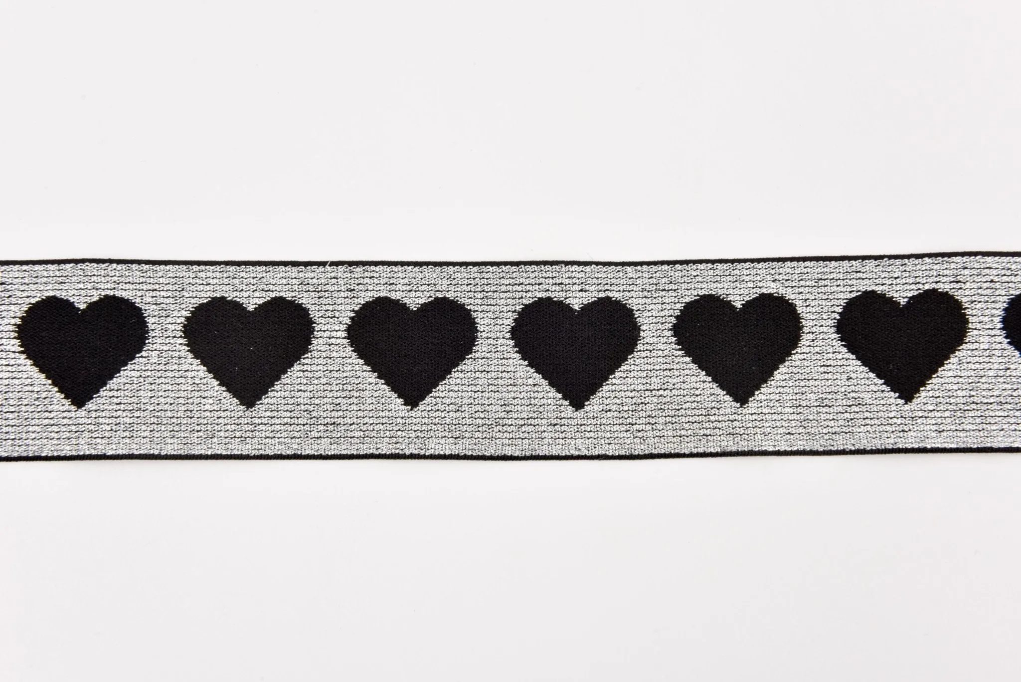 Heart Pattern Elastic Lurex Strap Band - 40mm