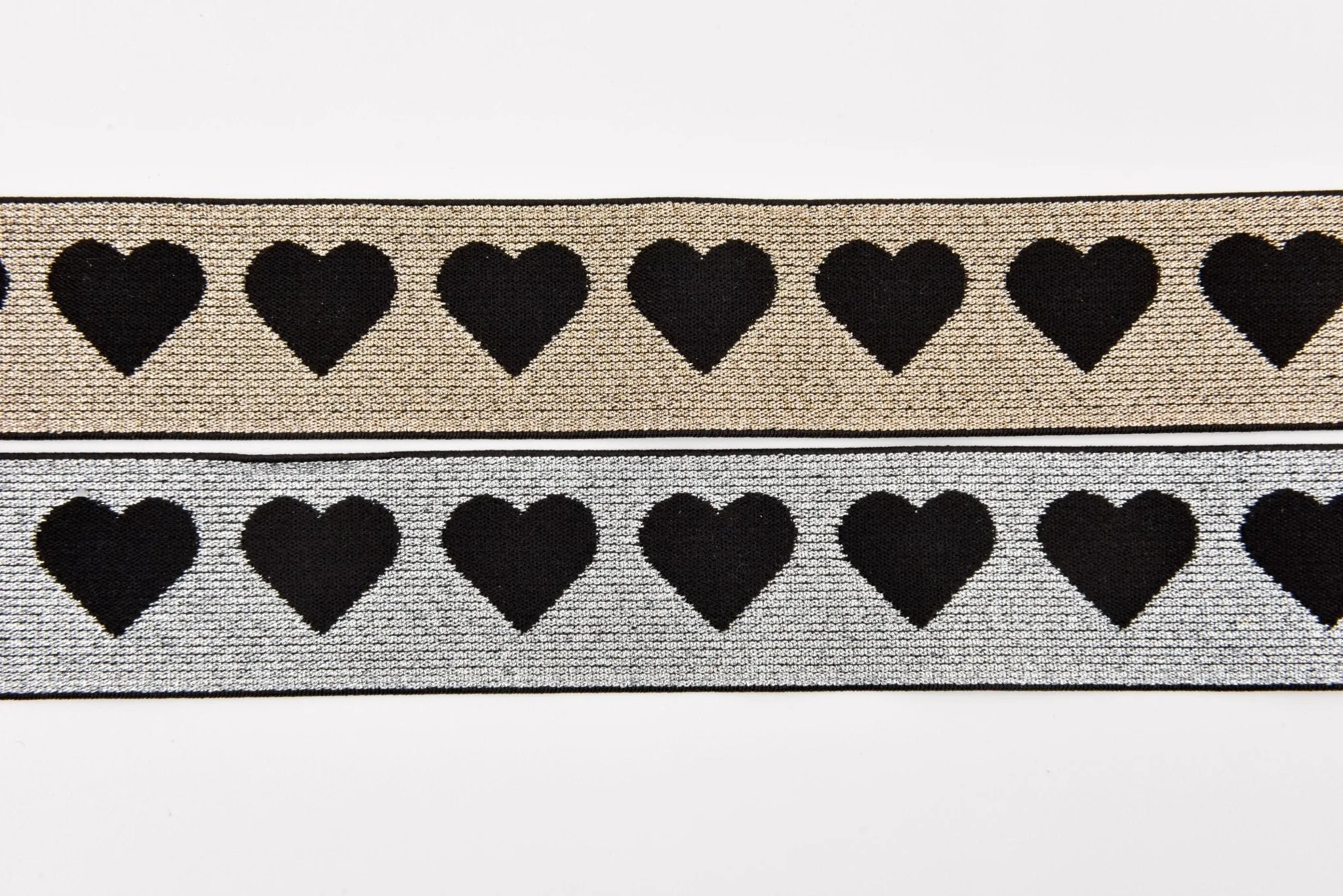 Heart Pattern Elastic Lurex Strap Band - 40mm