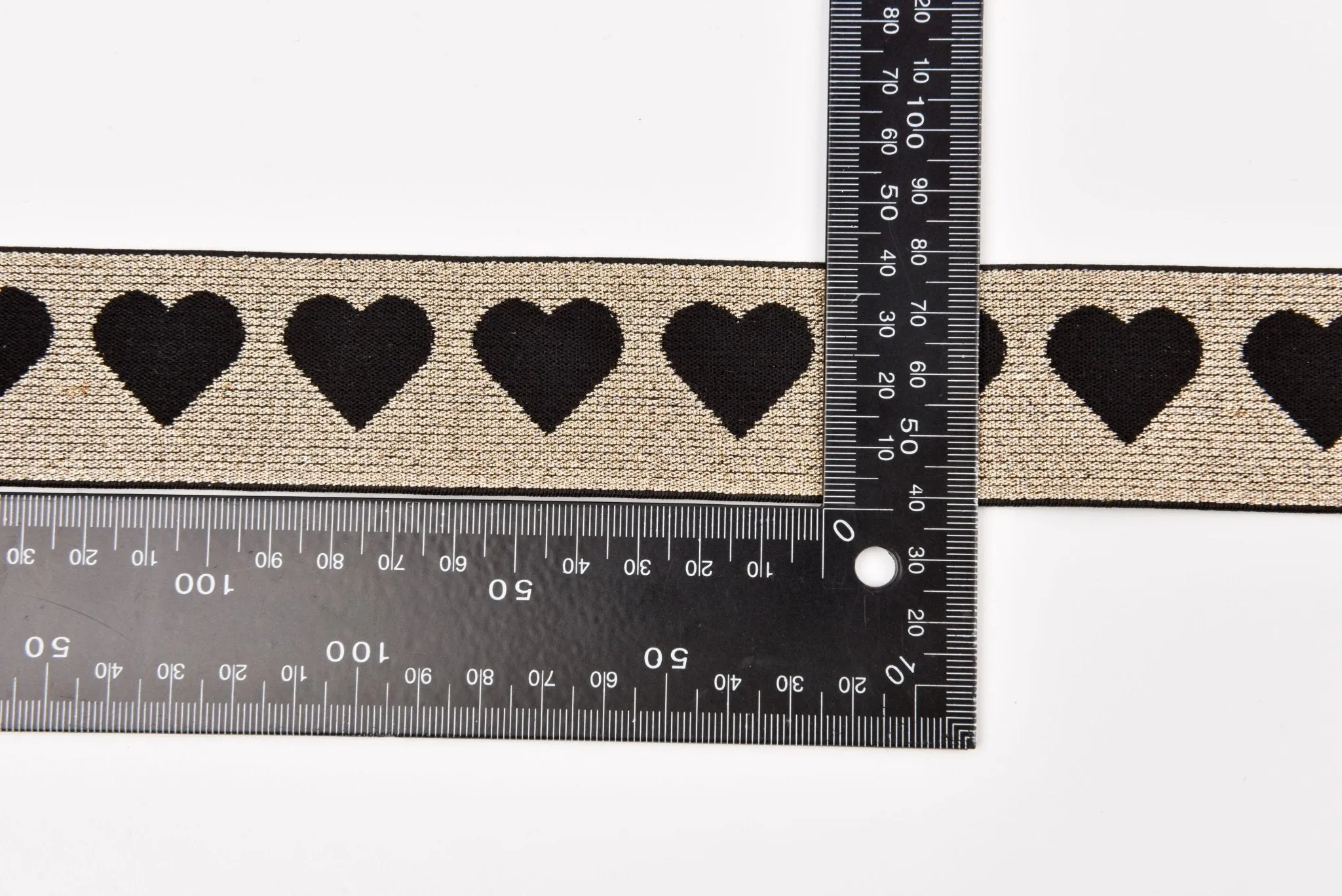 Heart Pattern Elastic Lurex Strap Band - 40mm