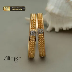 KF101034 -Gold Plated AD stone Bangle (Pair)