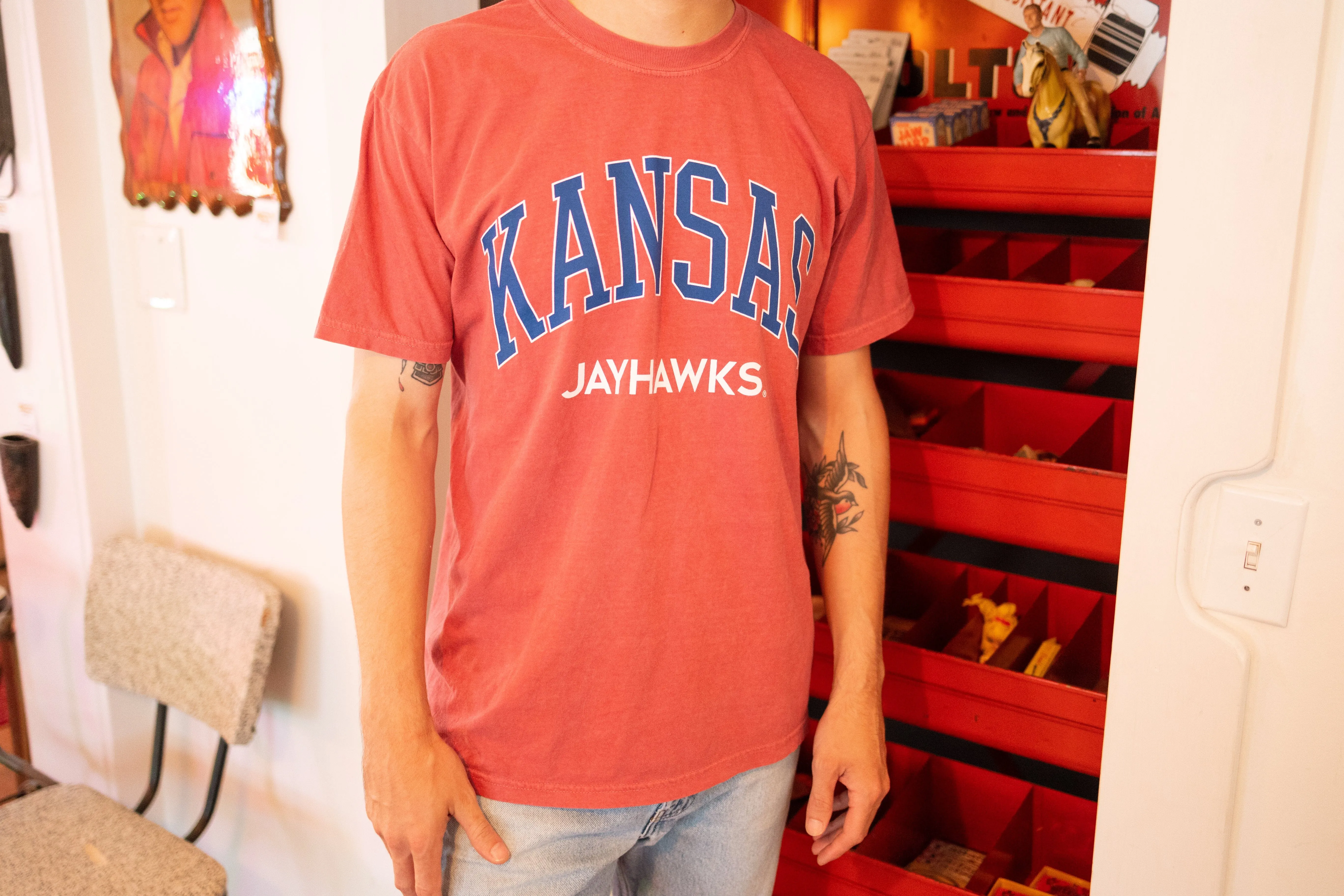 KU Jayhawks Filled Gault Crimson Tee