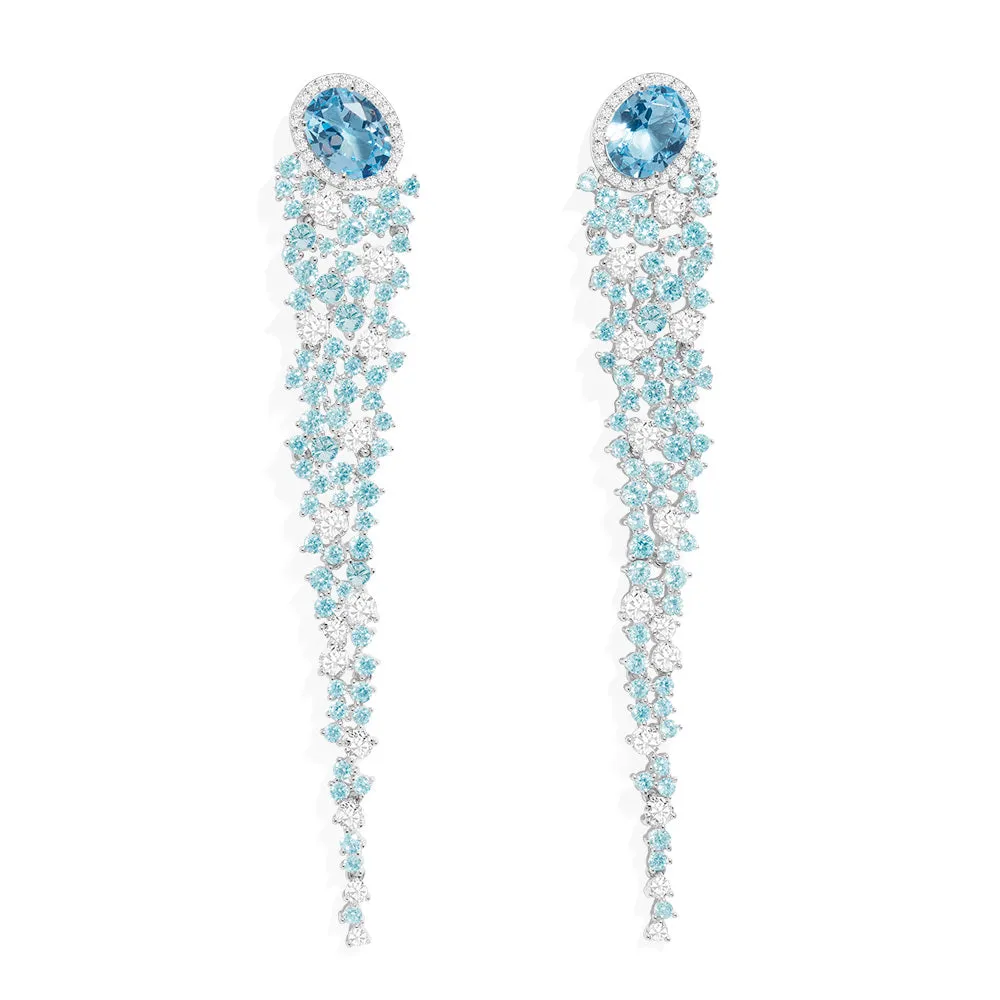 Long Lagoon Blue Drop Earrings