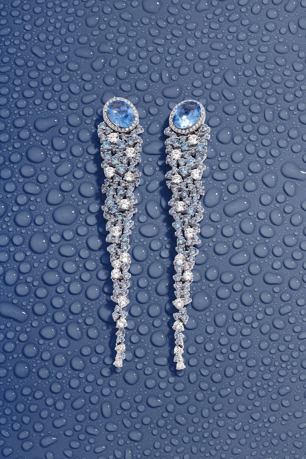 Long Lagoon Blue Drop Earrings