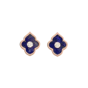 LUCE COLOUR - EARRINGS ROSE GOLD LAPIS LAZULI & 2 DIAMONDS S