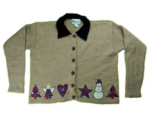 Patches And Buttons-Large Christmas Sweater