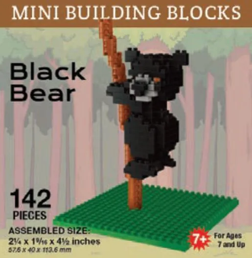 Souvenir Mini Building Blocks, Black Bear, Snowboarder, Skier, Camper, Big Foot & More