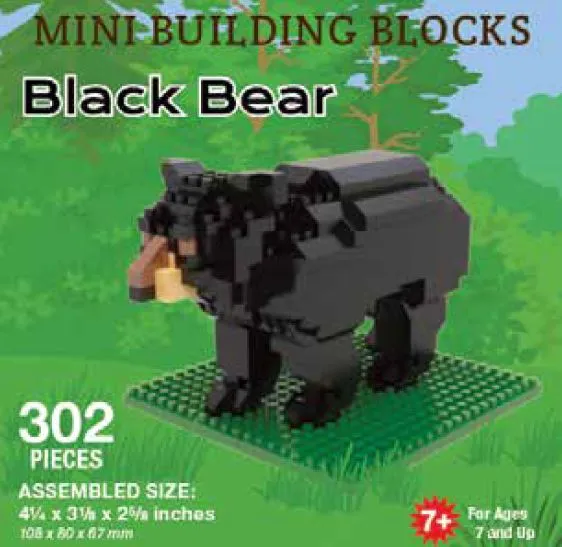 Souvenir Mini Building Blocks, Black Bear, Snowboarder, Skier, Camper, Big Foot & More