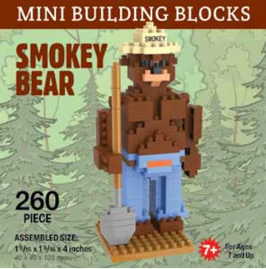 Souvenir Mini Building Blocks, Black Bear, Snowboarder, Skier, Camper, Big Foot & More