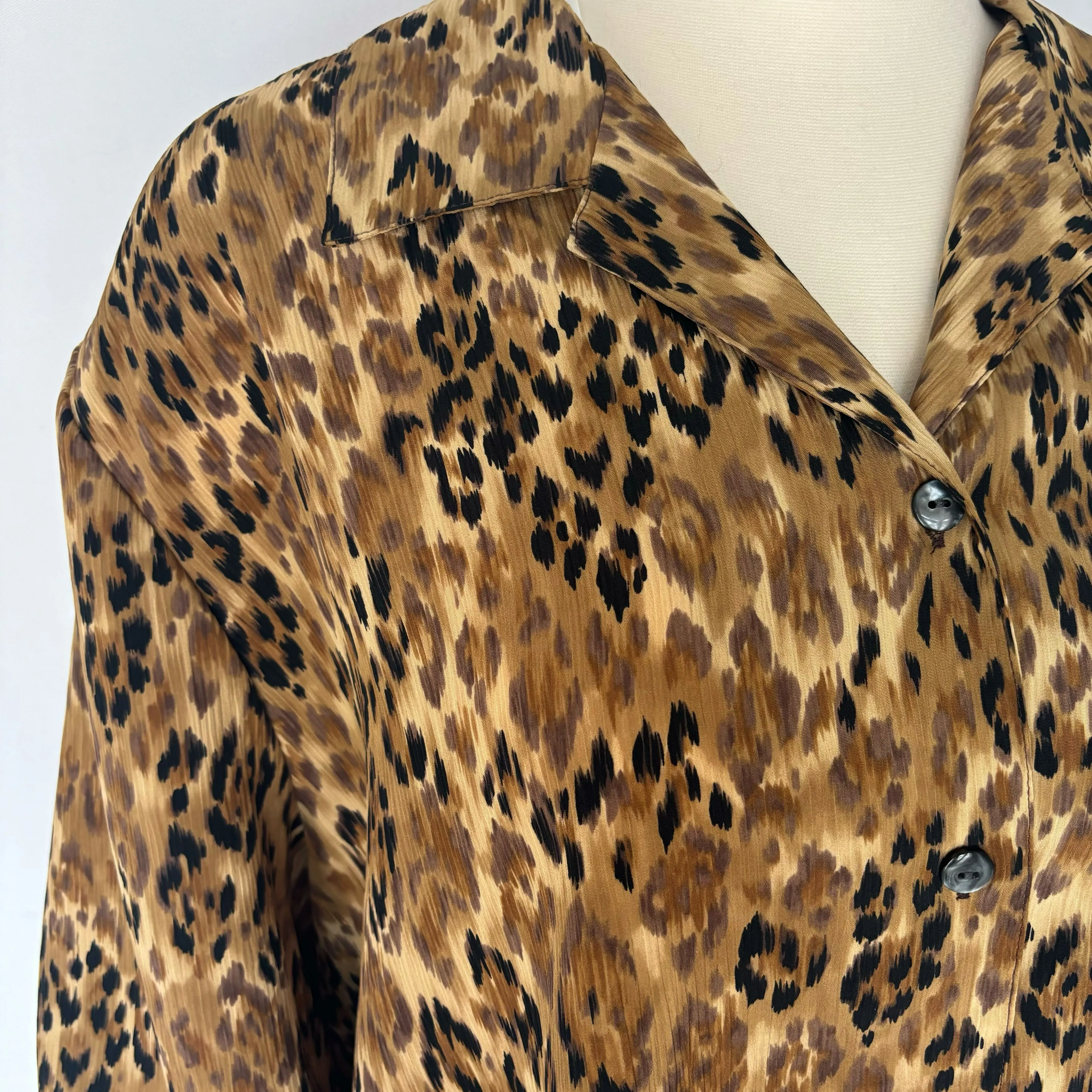 Vintage Alia Leopard Print Blouse